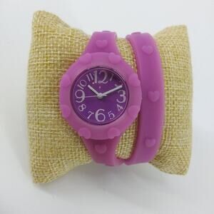 Purple Silicone Jelly Rubber Double Strap Stainless Steel